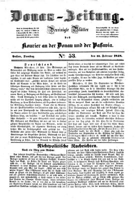 Donau-Zeitung Dienstag 22. Februar 1848