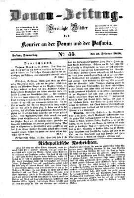 Donau-Zeitung Donnerstag 24. Februar 1848