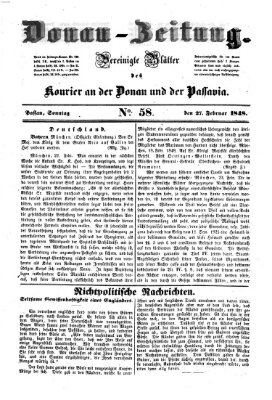 Donau-Zeitung Sonntag 27. Februar 1848