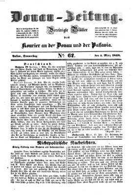 Donau-Zeitung Donnerstag 2. März 1848