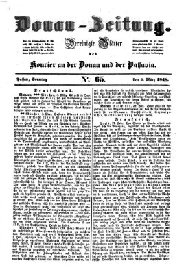 Donau-Zeitung Sonntag 5. März 1848