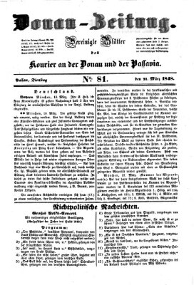 Donau-Zeitung Dienstag 21. März 1848