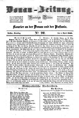 Donau-Zeitung Samstag 1. April 1848