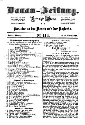 Donau-Zeitung Montag 24. April 1848