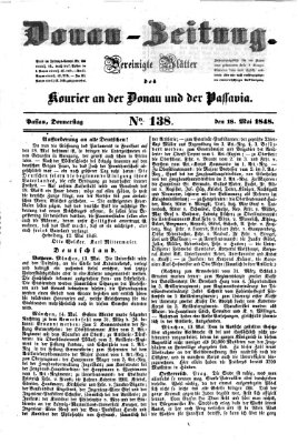 Donau-Zeitung Donnerstag 18. Mai 1848