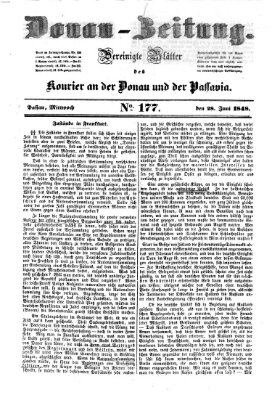 Donau-Zeitung Mittwoch 28. Juni 1848