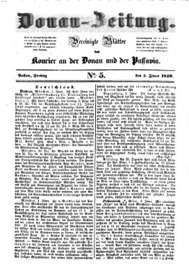 Donau-Zeitung Freitag 5. Januar 1849