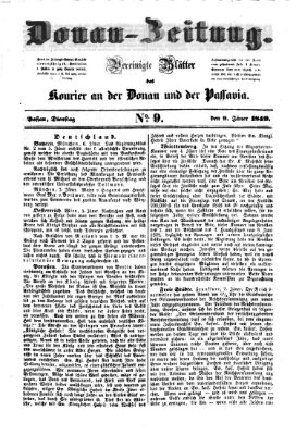 Donau-Zeitung Dienstag 9. Januar 1849