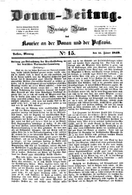 Donau-Zeitung Montag 15. Januar 1849