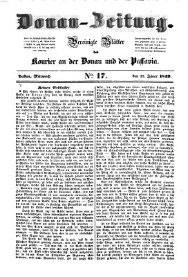 Donau-Zeitung Mittwoch 17. Januar 1849