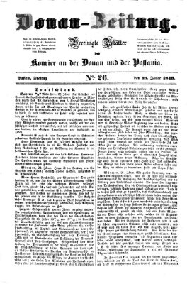 Donau-Zeitung Freitag 26. Januar 1849