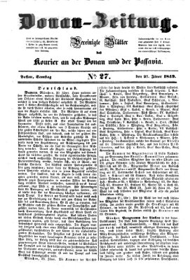 Donau-Zeitung Samstag 27. Januar 1849