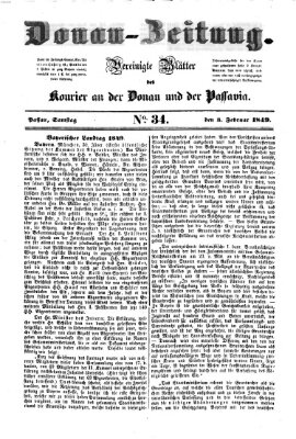 Donau-Zeitung Samstag 3. Februar 1849