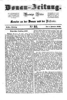 Donau-Zeitung Sonntag 4. Februar 1849