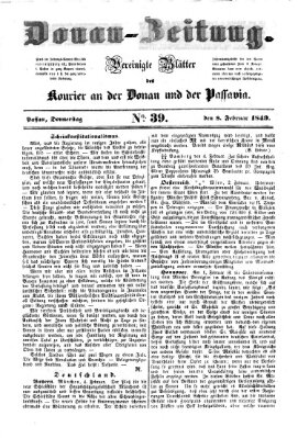 Donau-Zeitung Donnerstag 8. Februar 1849