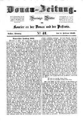 Donau-Zeitung Sonntag 11. Februar 1849