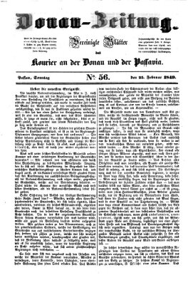 Donau-Zeitung Sonntag 25. Februar 1849