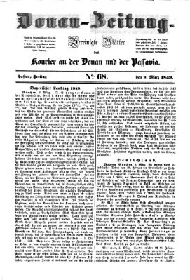 Donau-Zeitung Freitag 9. März 1849