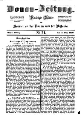 Donau-Zeitung Montag 12. März 1849