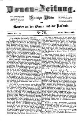 Donau-Zeitung Samstag 17. März 1849