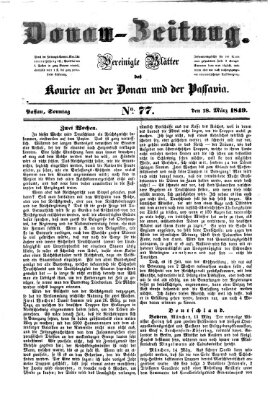 Donau-Zeitung Sonntag 18. März 1849