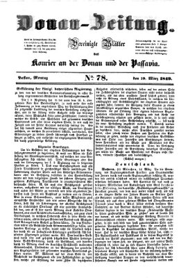 Donau-Zeitung Montag 19. März 1849