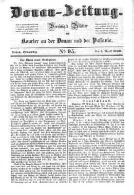 Donau-Zeitung Donnerstag 5. April 1849