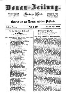 Donau-Zeitung Montag 23. April 1849