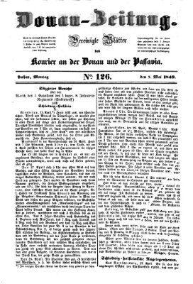 Donau-Zeitung Montag 7. Mai 1849