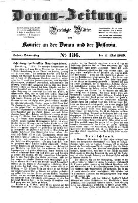 Donau-Zeitung Donnerstag 17. Mai 1849