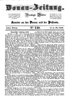 Donau-Zeitung Montag 21. Mai 1849