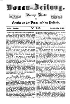 Donau-Zeitung Samstag 26. Mai 1849