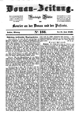 Donau-Zeitung Montag 18. Juni 1849