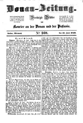 Donau-Zeitung Mittwoch 20. Juni 1849