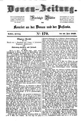 Donau-Zeitung Freitag 22. Juni 1849