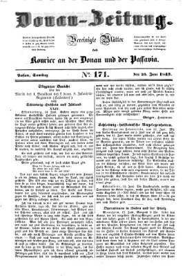 Donau-Zeitung Samstag 23. Juni 1849