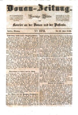 Donau-Zeitung Montag 25. Juni 1849