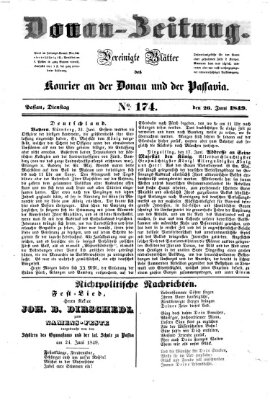 Donau-Zeitung Dienstag 26. Juni 1849