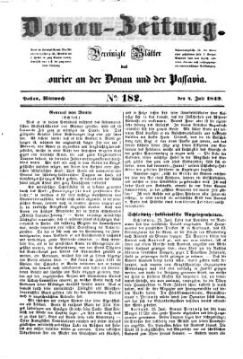 Donau-Zeitung Mittwoch 4. Juli 1849