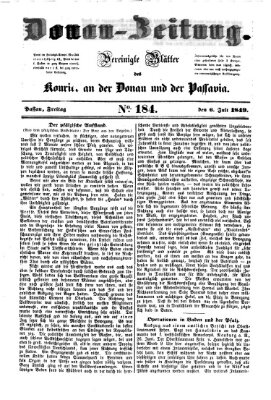 Donau-Zeitung Freitag 6. Juli 1849