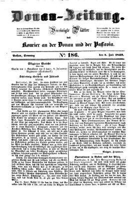 Donau-Zeitung Sonntag 8. Juli 1849