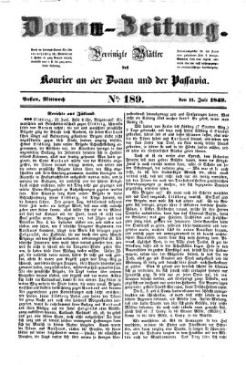 Donau-Zeitung Mittwoch 11. Juli 1849