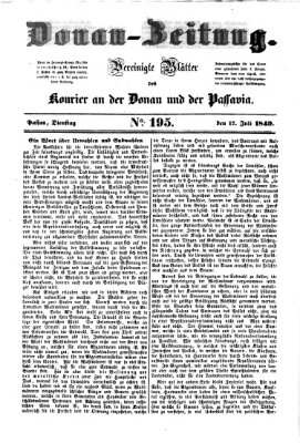 Donau-Zeitung Dienstag 17. Juli 1849