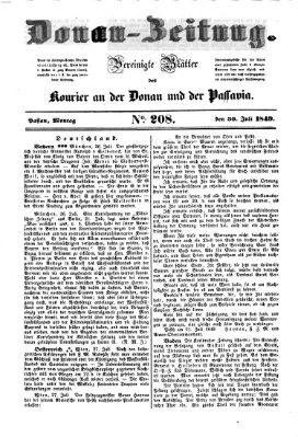 Donau-Zeitung Montag 30. Juli 1849