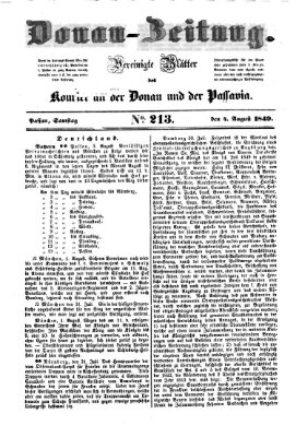 Donau-Zeitung Samstag 4. August 1849