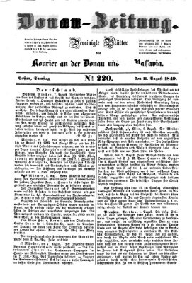 Donau-Zeitung Samstag 11. August 1849