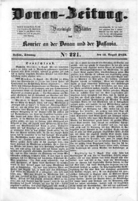 Donau-Zeitung Sonntag 12. August 1849