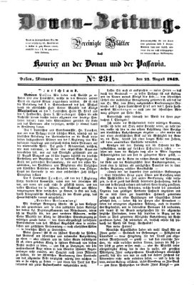 Donau-Zeitung Mittwoch 22. August 1849