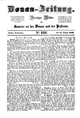 Donau-Zeitung Donnerstag 23. August 1849