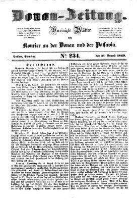 Donau-Zeitung Samstag 25. August 1849